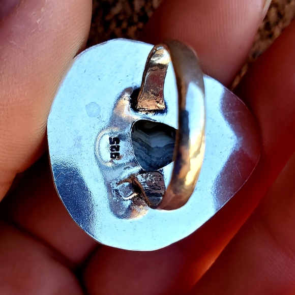 New Crazy Lace Agate 925 Silver Ring. - Picture 10 of 10